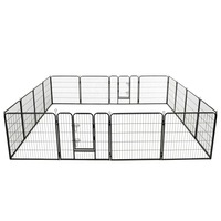 Dog Playpen 16 Panels Steel 80x80 cm Black vidaXL