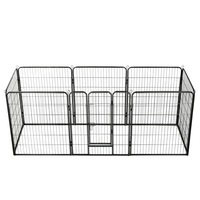 Dog Playpen 8 Panels Steel 80x100 cm Black vidaXL