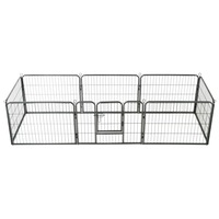 Dog Playpen 8 Panels Steel 80x60 cm Black vidaXL