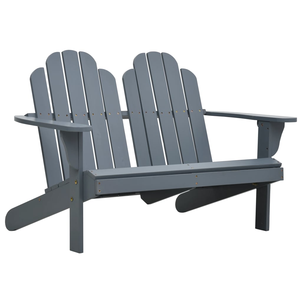 Double Adirondack Chair Wood Grey vidaXL