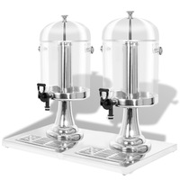 Double Juice Dispenser Stainless Steel 2 x 8 L vidaXL