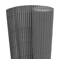 Double-Sided Garden Fence PVC 90x300 cm Grey vidaXL
