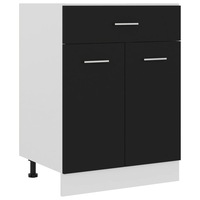 Drawer Bottom Cabinet Black 60x46x81.5 cm Engineered Wood vidaXL