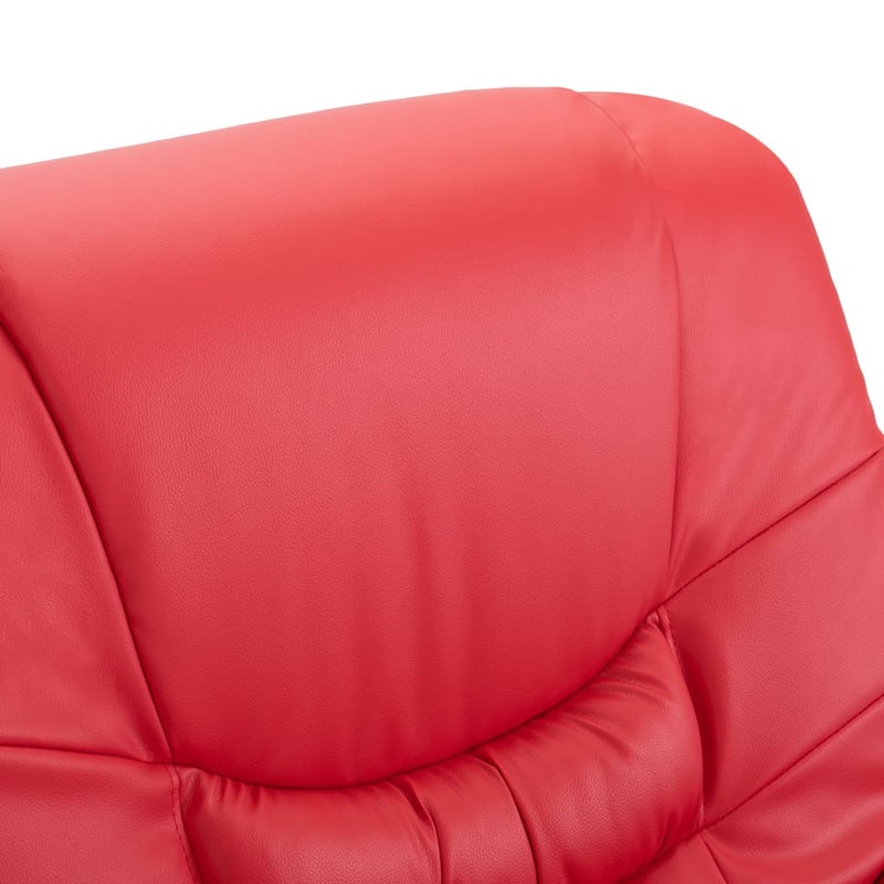 Vidaxl Electric Massage Recliner Chair Red Faux Leather