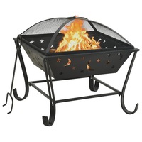 Fire Pit with Poker 62 cm XXL Steel vidaXL