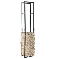 Firewood Rack Black 40x25x200 cm Steel vidaXL