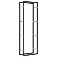 Firewood Rack Black 50x20x150 cm Steel vidaXL