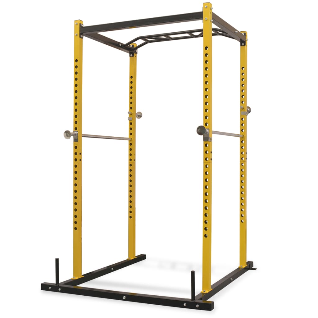 Fitness Power Rack 140x145x214 cm Yellow and Black vidaXL