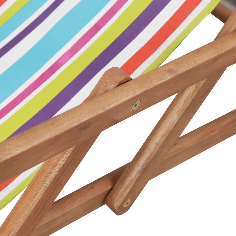 Buy Folding Beach Chair Fabric and Wooden Frame Multicolour vidaXL MyDeal