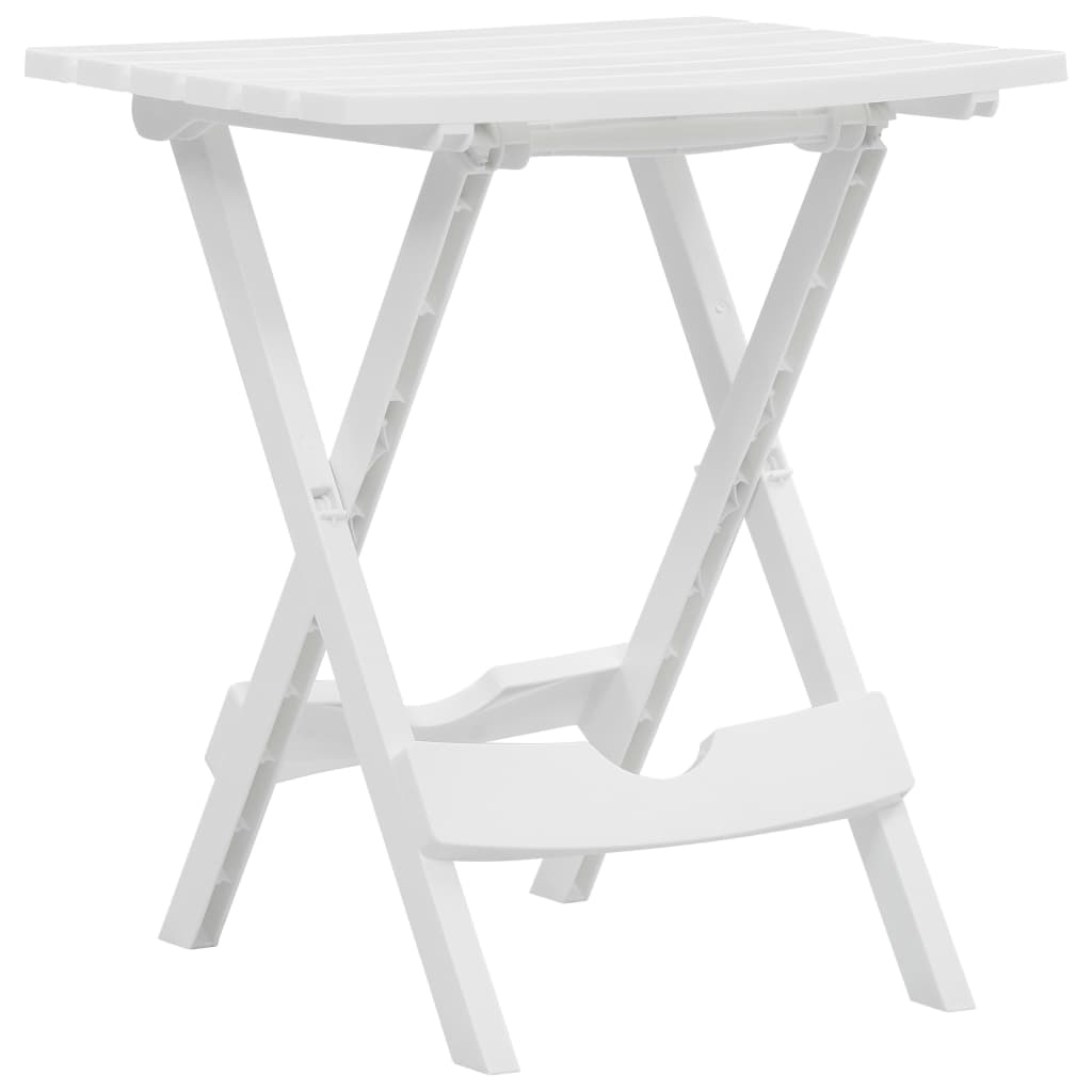 white fold up table and chairs