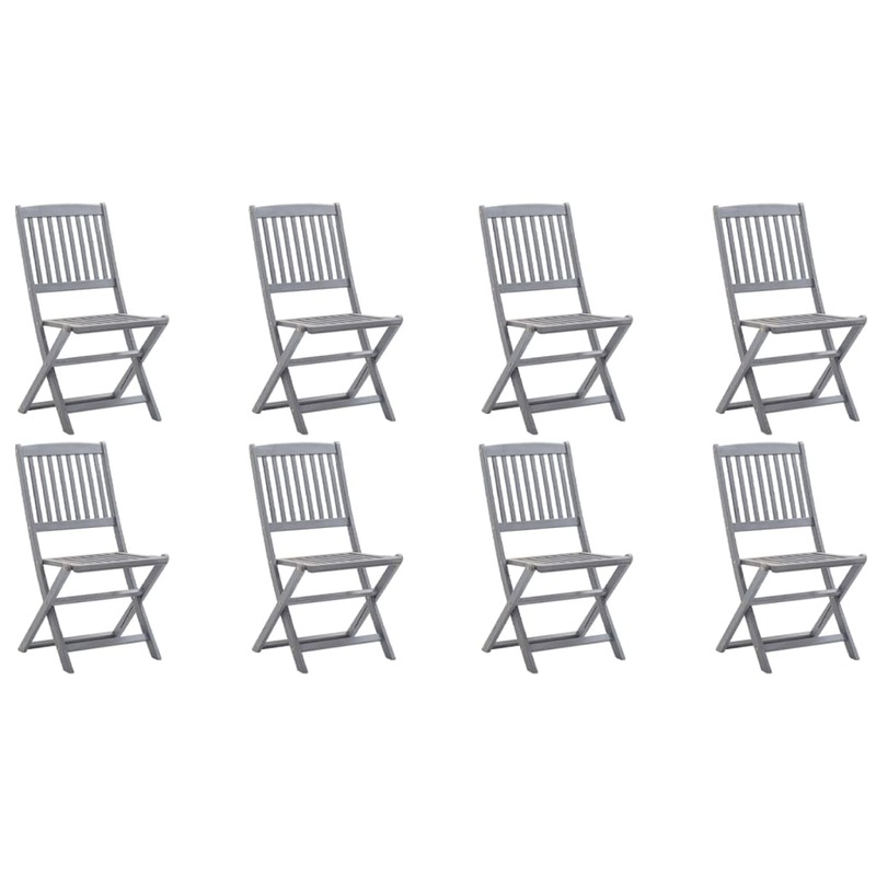 Buy Folding Outdoor Chairs 8 pcs Solid Acacia Wood vidaXL MyDeal