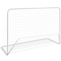 Football Goal with Net 182x61x122 cm Steel White vidaXL