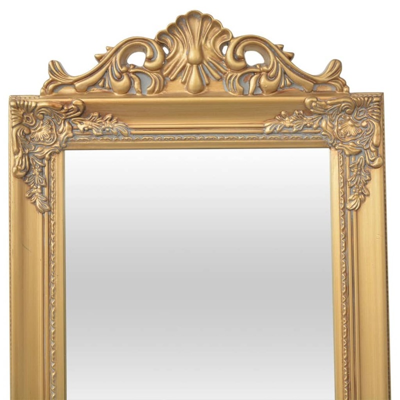 Buy FreeStanding Mirror Baroque Style 160x40 cm Gold MyDeal