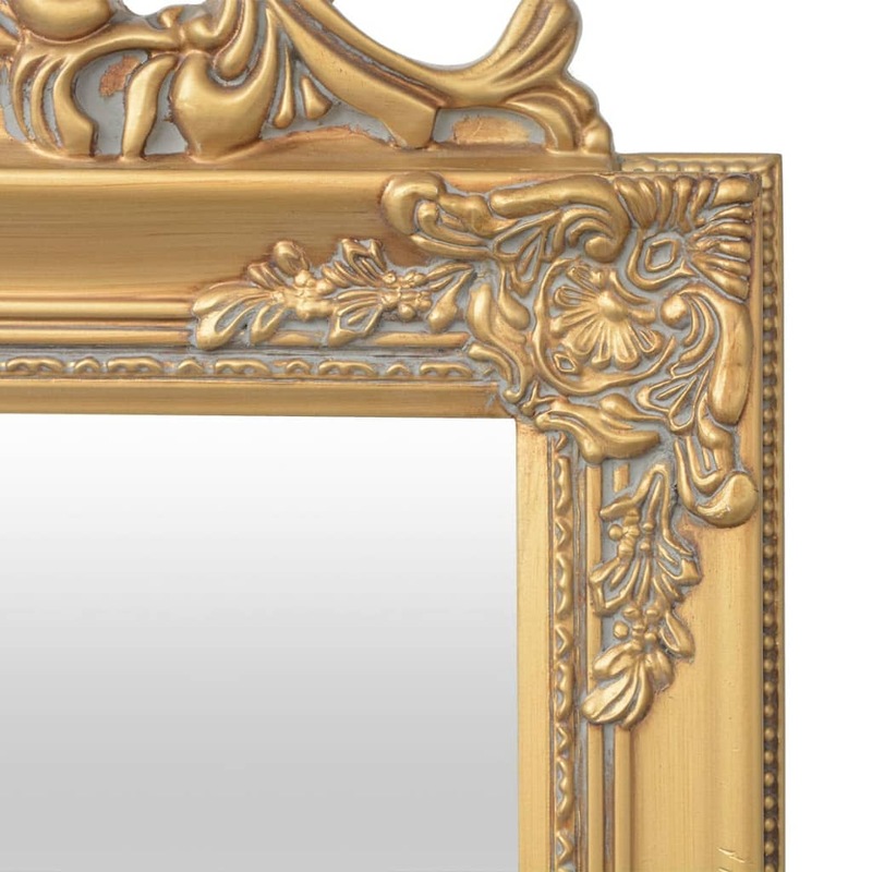 Buy FreeStanding Mirror Baroque Style 160x40 cm Gold MyDeal