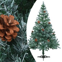 Frosted Christmas Tree with Pinecones 150 cm vidaXL