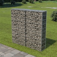 Gabion Wall with Covers Galvanised Steel 100x20x100 cm vidaXL