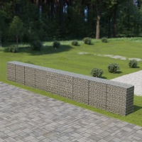 Gabion Wall with Covers Galvanised Steel 900x50x100 cm vidaXL