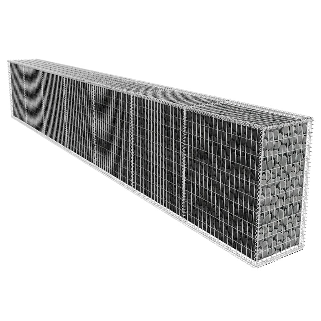 Gabion Wall with Cover Galvanised Steel 600x50x100 cm vidaXL