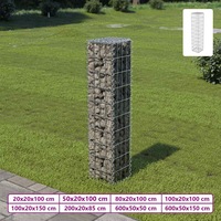 Gabion Wall with Covers Retaining Wall Stone Basket Galvanised Steel vidaXL