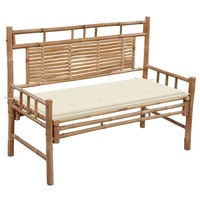 Garden Bench with Cushion 120 cm Bamboo vidaXL