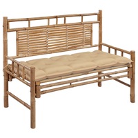 Garden Bench with Cushion 120 cm Bamboo vidaXL
