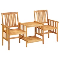 Garden Chairs with Tea Table 159x61x92 cm Solid Acacia Wood vidaXL