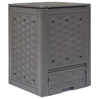 Garden Composter Brown 60x60x83 cm 300 L Plastic Rattan vidaXL