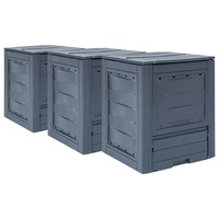 Garden Composters 3 pcs Grey 60x60x73 cm 780 L vidaXL