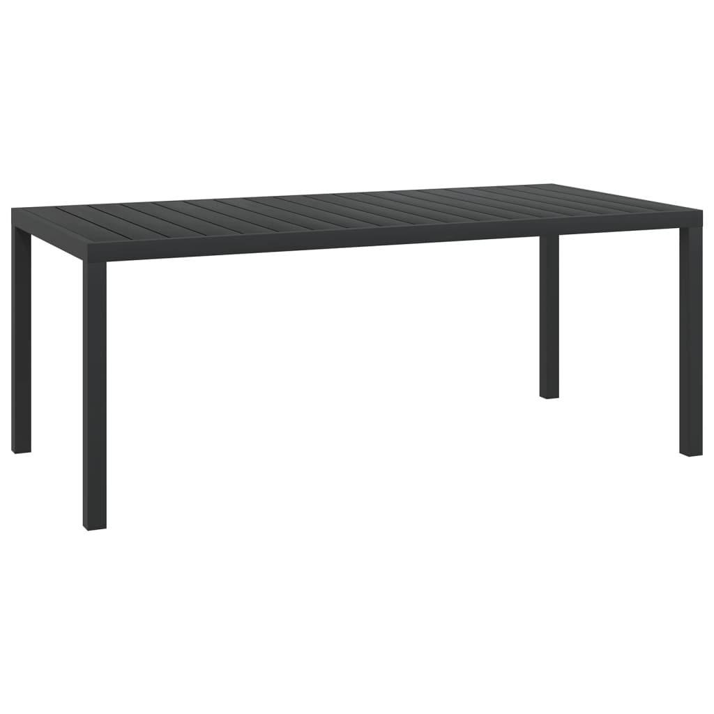 Garden Table Black 185x90x74 cm Aluminium and WPC vidaXL