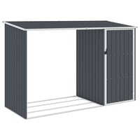 Garden Firewood Shed Anthracite 245x98x159 cm Galvanised Steel vidaXL