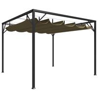 Garden Gazebo with Retractable Roof 3x3 m Taupe 180 g/m� vidaXL