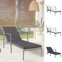 Garden Sun Lounger with Cushions Chaise Lounge Daybed Patio Poly Rattan vidaXL