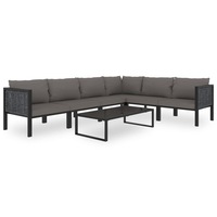 7 Piece Garden Lounge Set with Cushions Poly Rattan Anthracite vidaXL
