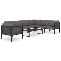 8 Piece Garden Lounge Set with Cushions Poly Rattan Anthracite vidaXL