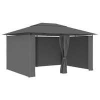 Garden Marquee with Curtains 4x3 m Anthracite vidaXL