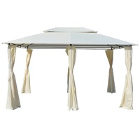 Garden Marquee with Curtains 4x3 m White vidaXL