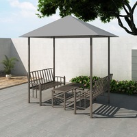 Garden Pavilion with Table and Benches 2.5x1.5x2.4 m Anthracite vidaXL