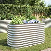 Garden Raised Bed 160x80x81 cm Galvanised Steel Silver vidaXL