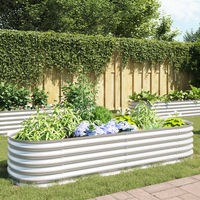 Garden Raised Bed 240x80x44 cm Galvanised Steel Silver vidaXL