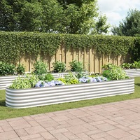 Garden Raised Bed 400x80x44 cm Galvanised Steel Silver vidaXL