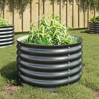 Garden Raised Bed 80x80x44 cm Galvanised Steel Grey vidaXL