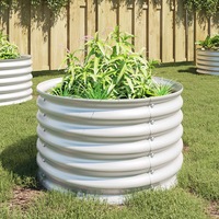 Garden Raised Bed 80x80x44 cm Galvanised Steel Silver vidaXL