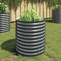 Garden Raised Bed 80x80x81 cm Galvanised Steel Grey vidaXL