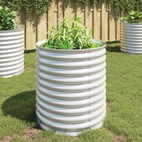 Garden Raised Bed 80x80x81 cm Galvanised Steel Silver vidaXL