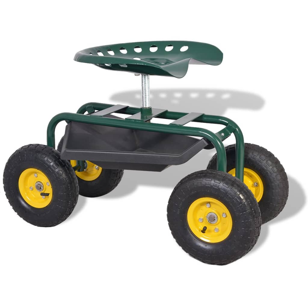 plastic garden stool with wheels