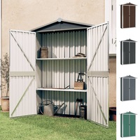 Garden Shed Tool Storage Parts Organizer Cabinet Chest Galvanised Steel vidaXL
