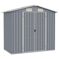 Garden Shed Grey 205x129x183 cm Galvanised Steel vidaXL