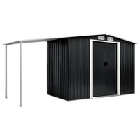 Garden Shed with Sliding Doors Anthracite 386x131x178 cm Steel vidaXL