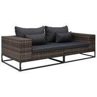 2 Piece Garden Sofa Set with Cushions Poly Rattan Grey vidaXL