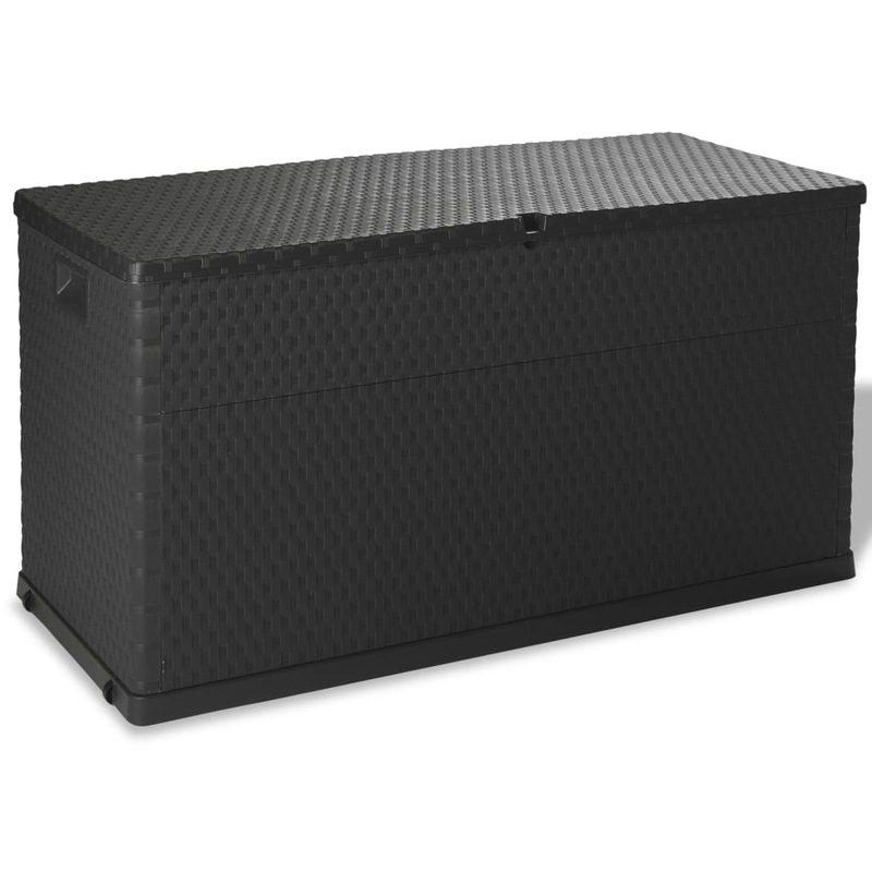Buy Garden Storage Box Anthracite 120x56x63 cm PP Rattan MyDeal